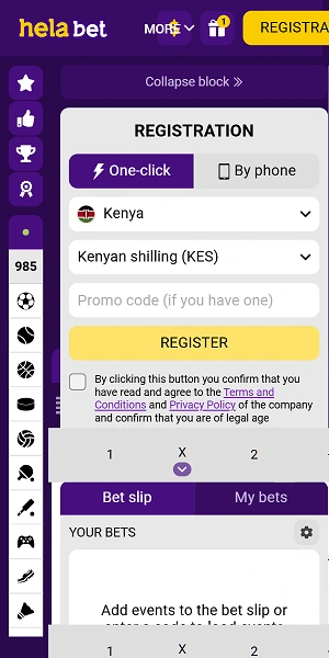 Helabet Kenya App Interface
